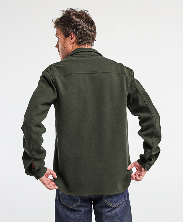 Surchemise Christophe piqué Kaki Chiné en fibres recyclées - La Gentle Factory