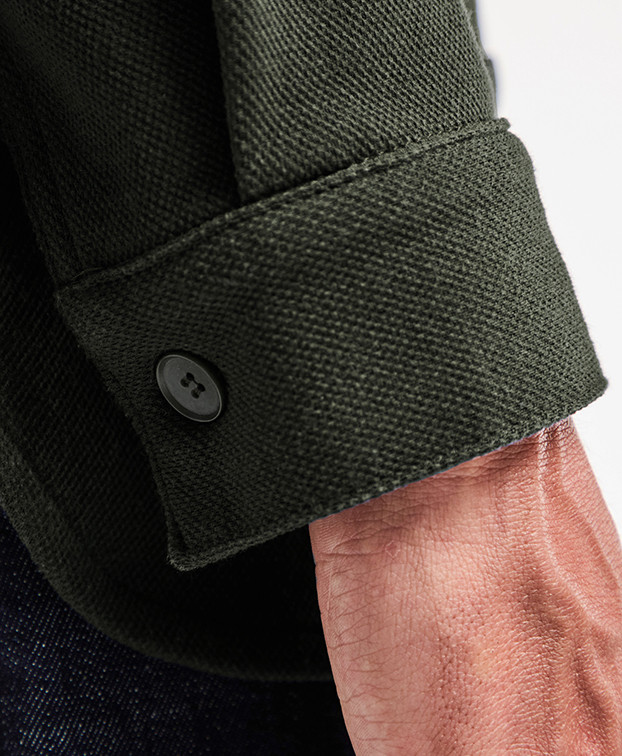 Surchemise Christophe piqué Kaki Chiné en fibres recyclées - La Gentle Factory