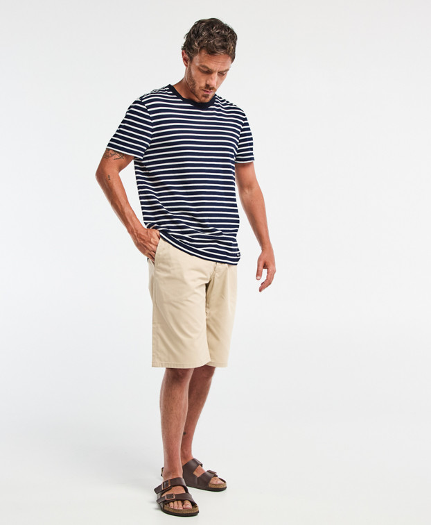 T-shirt homme made in France à rayure bleu marine Marc en coton bio