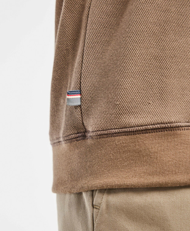 Sweat Paul piqué marron en fibres recyclées Sweat Paul piqué marron en fibres recyclées