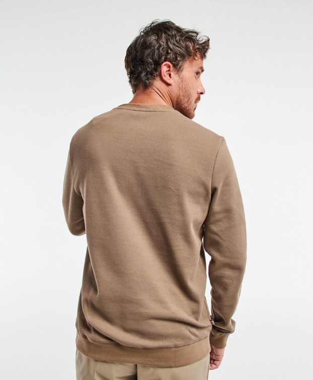 Sweat Paul piqué marron en fibres recyclées Sweat Paul piqué marron en fibres recyclées