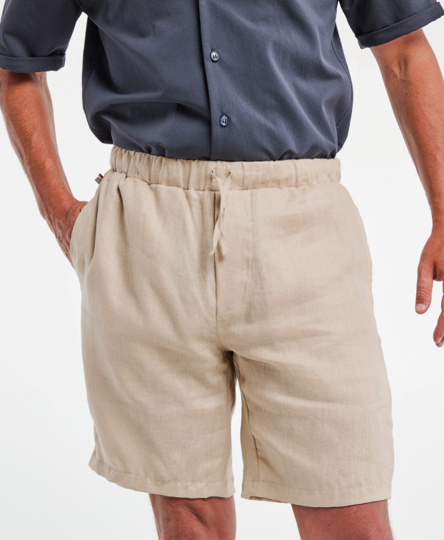 Short Liam made in France en lin sable  - La Gentle Factory