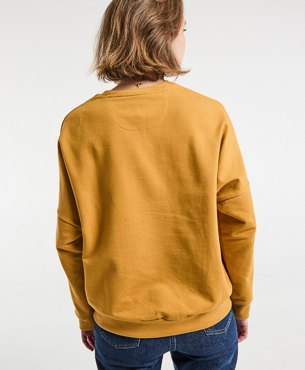 Sweat Lisa Français Femme Coton Bio Ocre - La Gentle Factory Sweat Lisa Français Femme Coton Bio Ocre - La Gentle Factory
