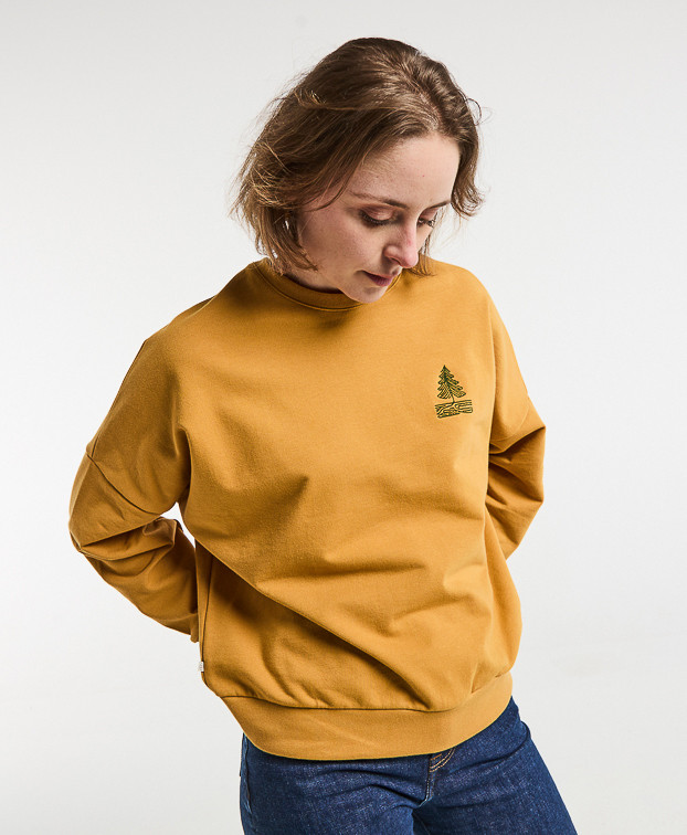 Sweat Lisa Français Femme Coton Bio Ocre - La Gentle Factory Sweat Lisa Français Femme Coton Bio Ocre - La Gentle Factory