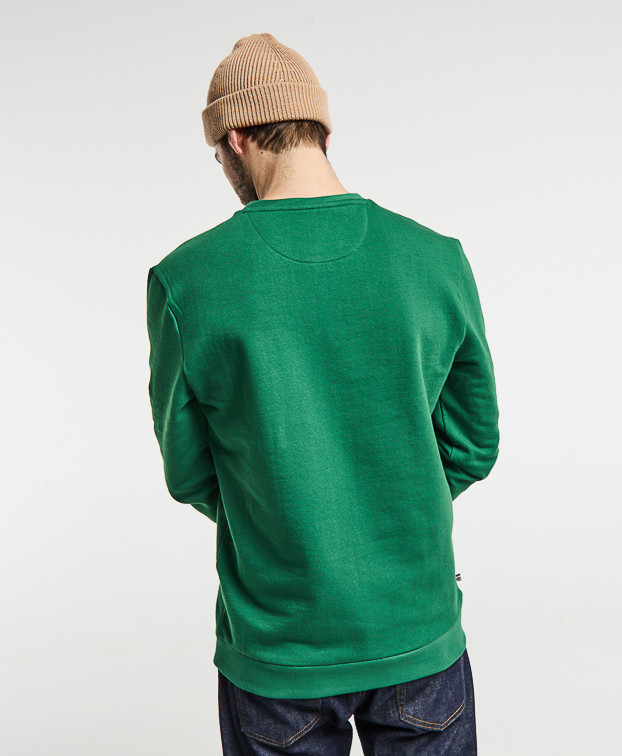 Sweat Basile brodé Forêt vert billard en coton bio - La Gentle Factory Sweat Basile brodé Forêt vert billard en coton bio - La Gentle Factory