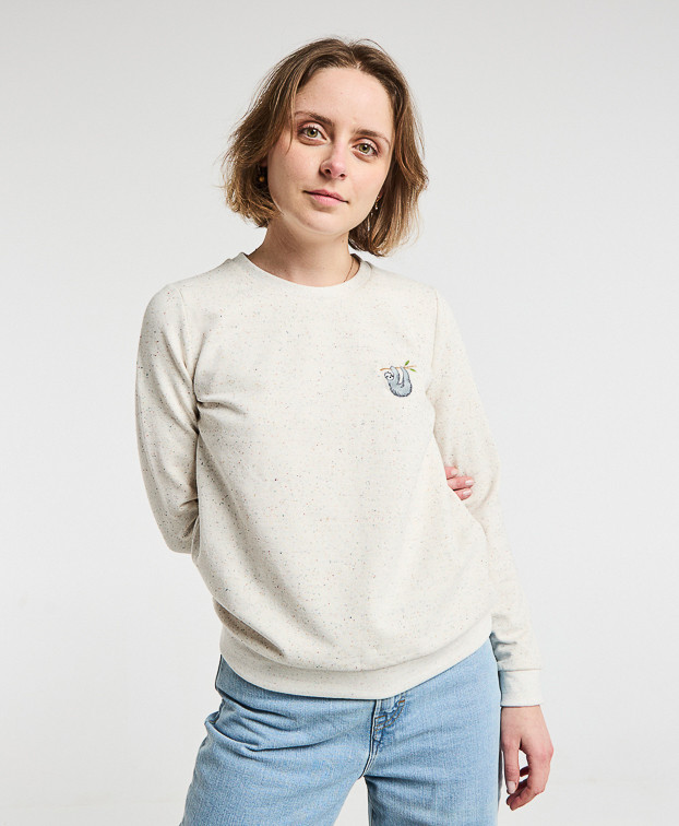 Sweat femme Bérénice Brodé Paresseux Made In France - La Gentle Factory