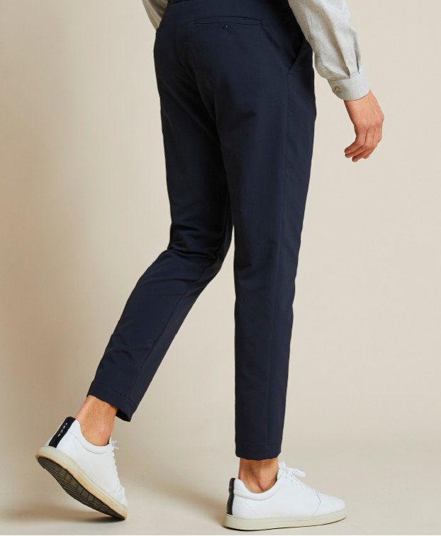 Pantalon Fleming flex Marine made in France en polyester recyclé- La Gentle Factory