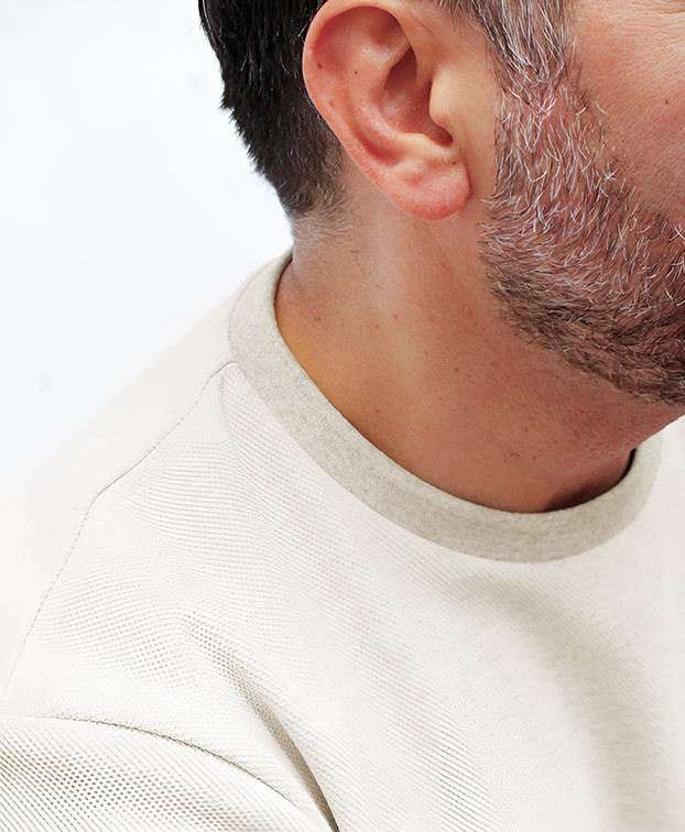 Tee-shirt Homme Isao Lourd Piqué Beige Coton Recyclé - La Gentle Factory