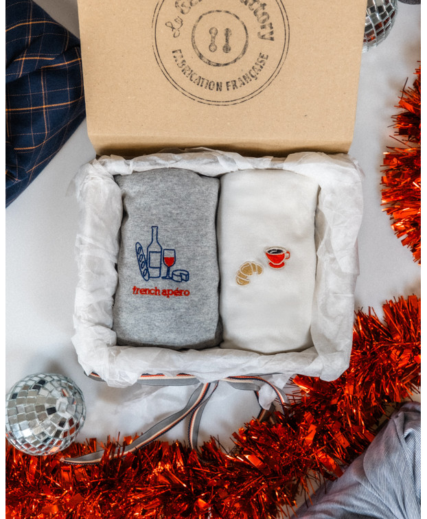 Coffret Frenchy : 2 Tee-shirt Homme écru et gris made in France - La Gentle Factory