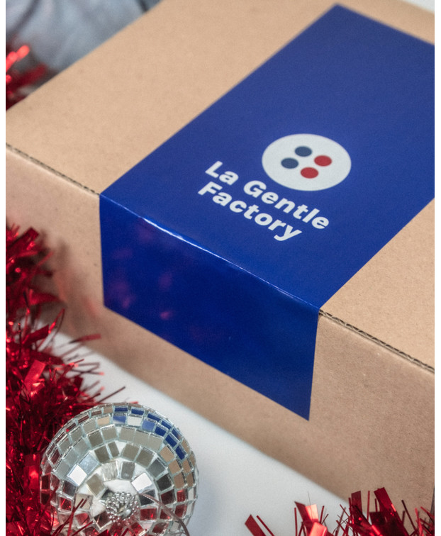 Coffret 2 Tee-shirts Barthélémien brodés vélo écru et bordeaux en coton bio  - La Gentle Factory