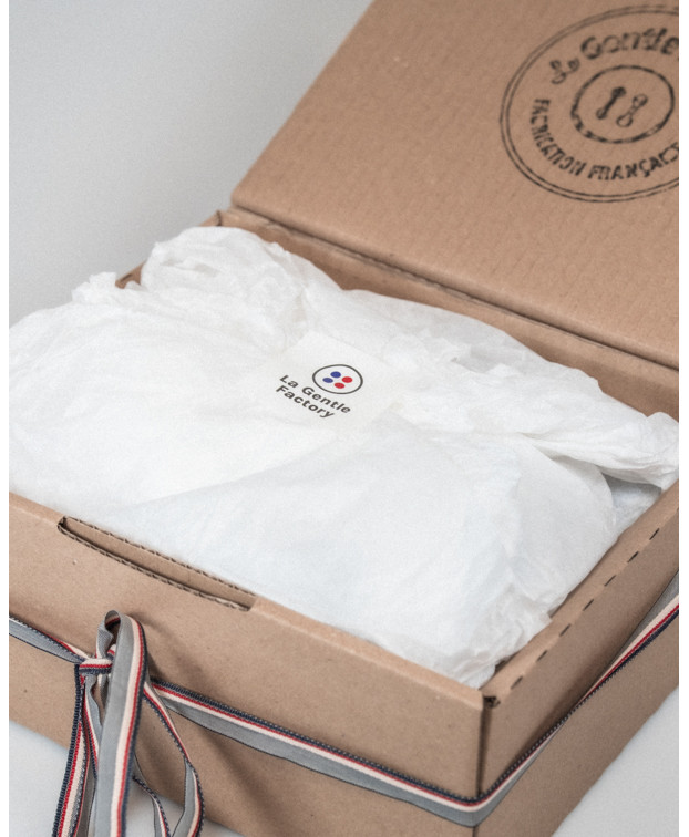 Coffret 2 Tee-shirts Isao en maille milano écru et marine made in France - La Gentle Factory