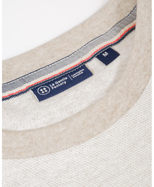 Tee-shirt Homme Isao Lourd Piqué Beige Coton Recyclé - La Gentle Factory