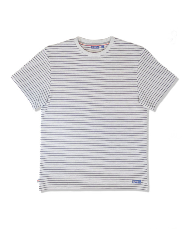 Tee-shirt Homme Isao Lourd Piqué Rayé Marine Coton Recyclé- La Gentle Factory