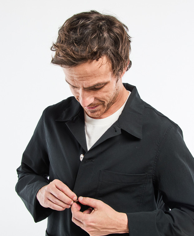 Veste de travail Made In Europe Déperlant Hamilton Noir Polyester Recyclé - La Gentle Factory