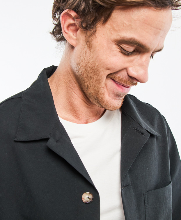 Veste de travail Made In Europe Déperlant Hamilton Noir Polyester Recyclé - La Gentle Factory