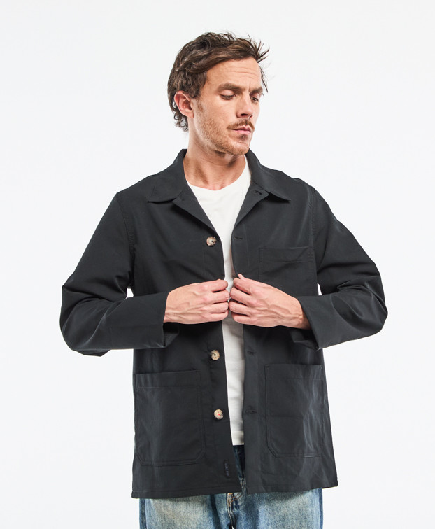 Veste de travail Made In Europe Déperlant Hamilton Noir Polyester Recyclé - La Gentle Factory