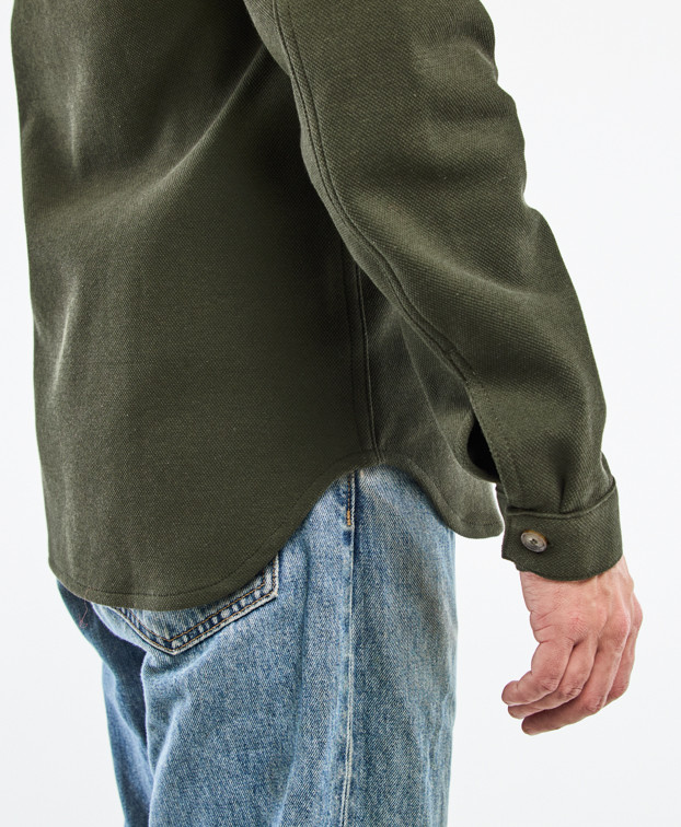 Surchemise Christophe piqué Kaki Chiné en fibres recyclées - La Gentle Factory