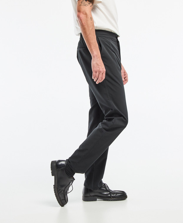 Pantalon Fleming flex noir made in France en polyester recyclé- La Gentle Factory