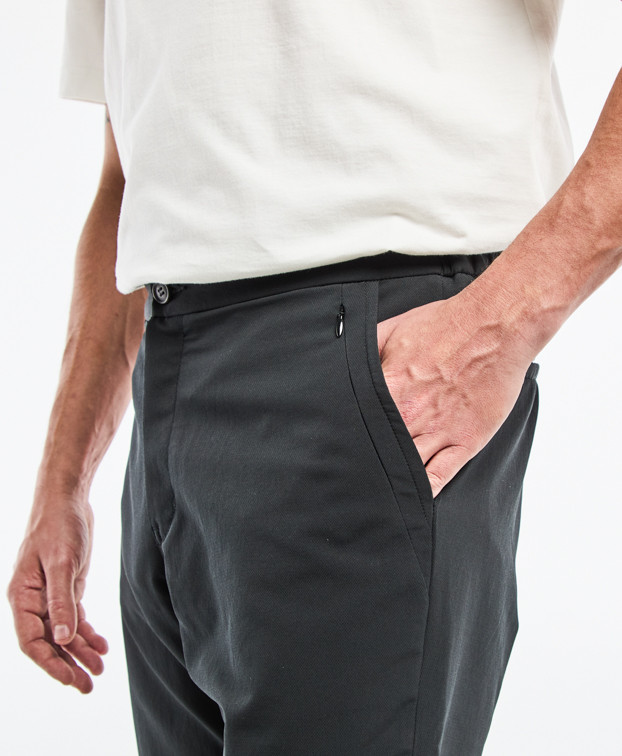 Pantalon Fleming flex noir made in France en polyester recyclé- La Gentle Factory