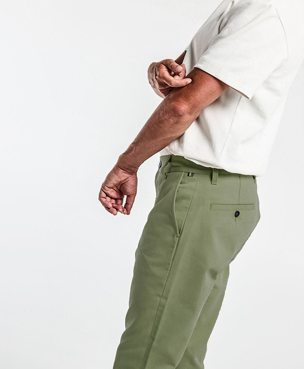 Pantalon Made In France Homme Chino Leon vert olive - La Gentle Factory