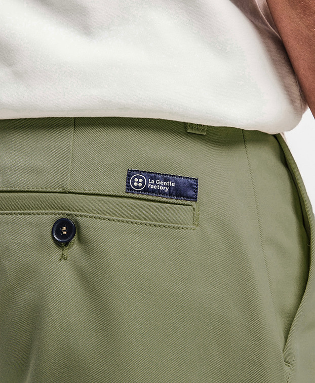 Pantalon Made In France Homme Chino Leon vert olive - La Gentle Factory