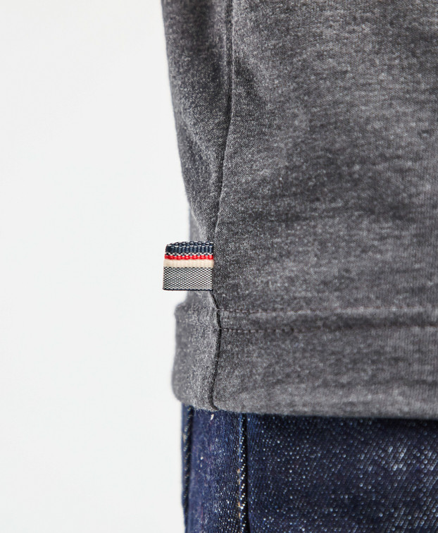 Tee-shirt Baptiste gris chiné brodé "French Food Club" Made in France - La Gentle Factory