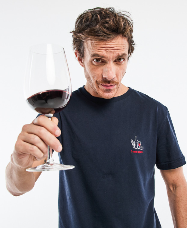 Tee-shirt Barthélémien "french apéro" marine en coton bio - La Gentle Factory