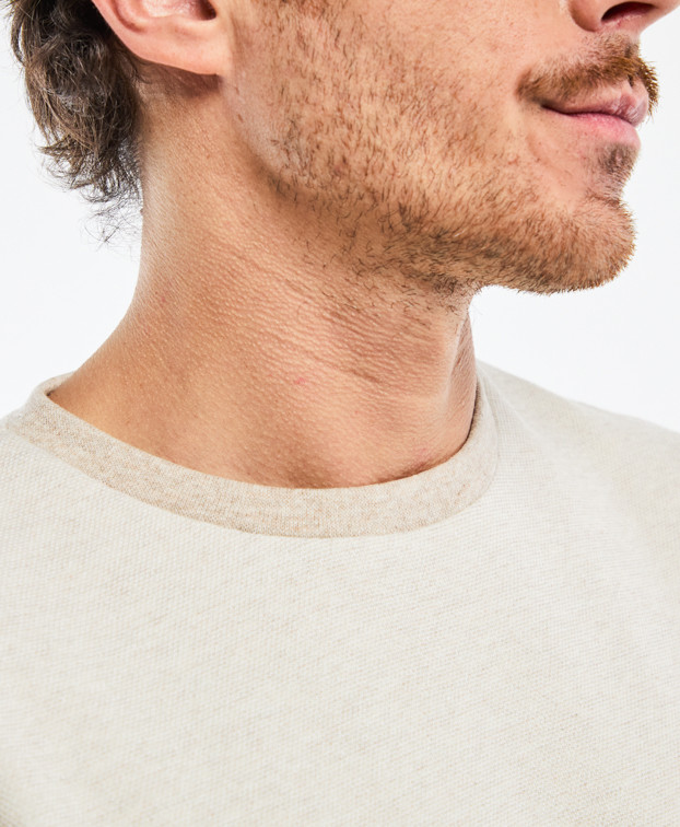 Tee-shirt Homme Isao Lourd Piqué Beige Coton Recyclé - La Gentle Factory