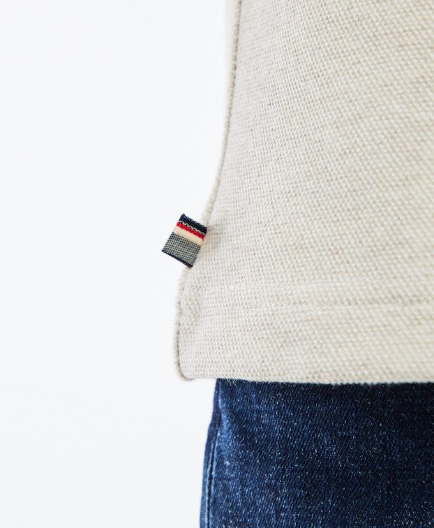 Tee-shirt Homme Isao Lourd Piqué Beige Coton Recyclé - La Gentle Factory