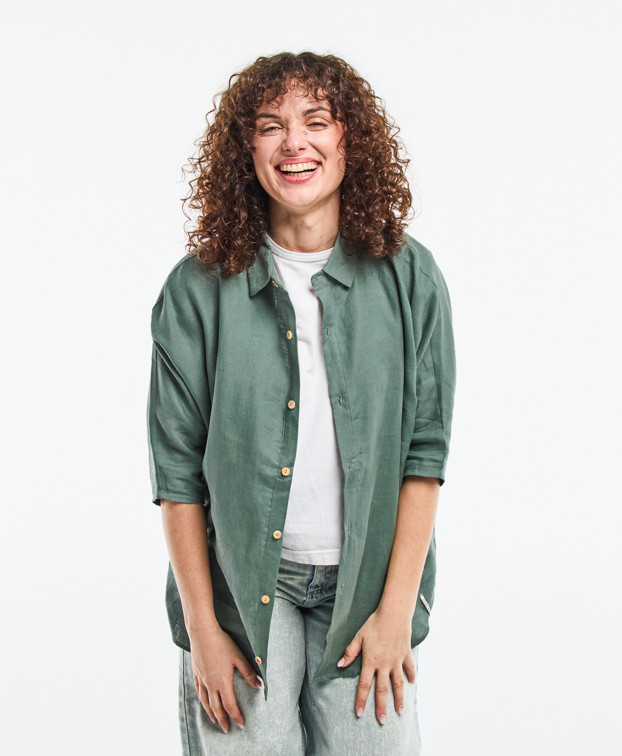 Chemise Lin Femme Made In France Lily Kaki - La Gentle Factory