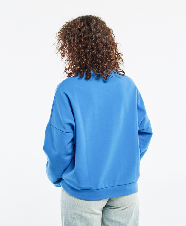 Sweat Femme Made In France Coton Bio Heidi Bleu - La Gentle Factory