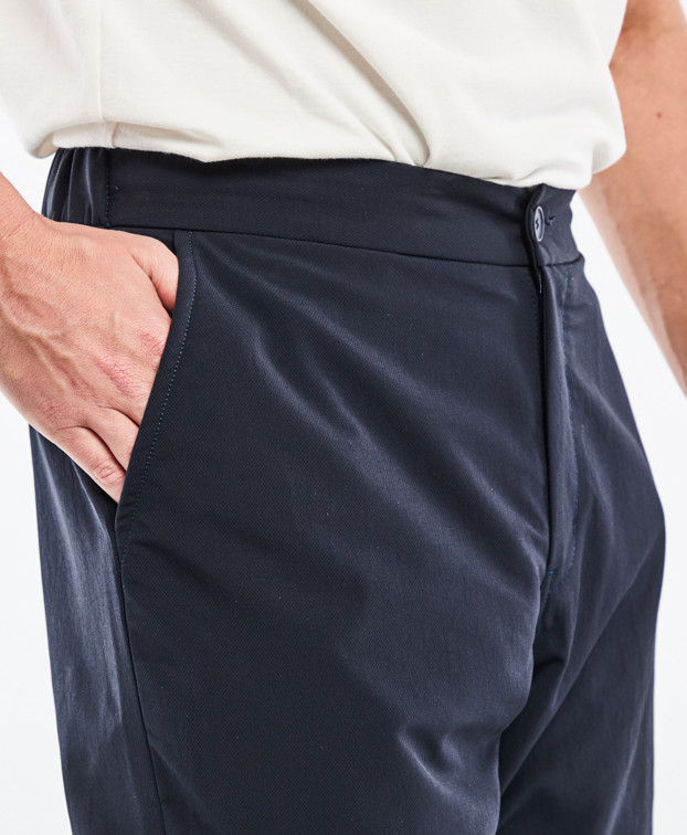 Pantalon Fleming flex Marine made in France en polyester recyclé- La Gentle Factory
