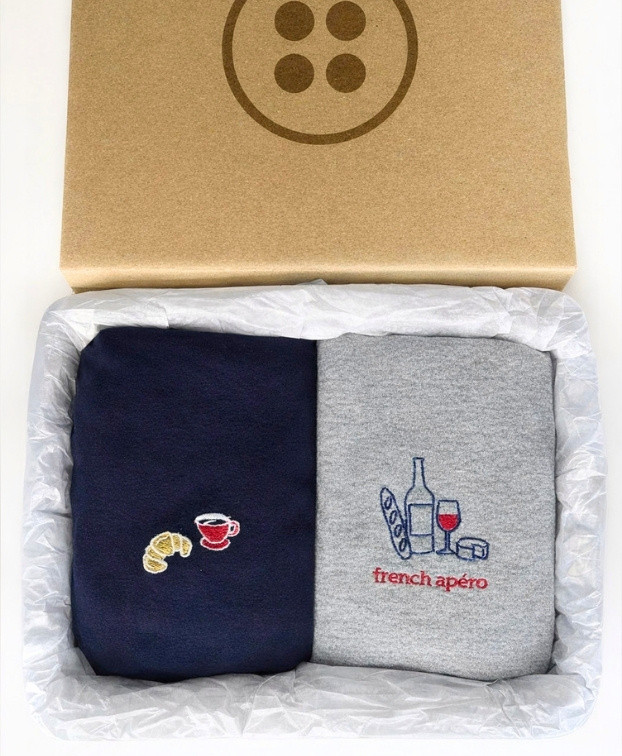 Coffret Frenchy : 2 Tee-shirts Homme marine et gris made in France - La Gentle Factory