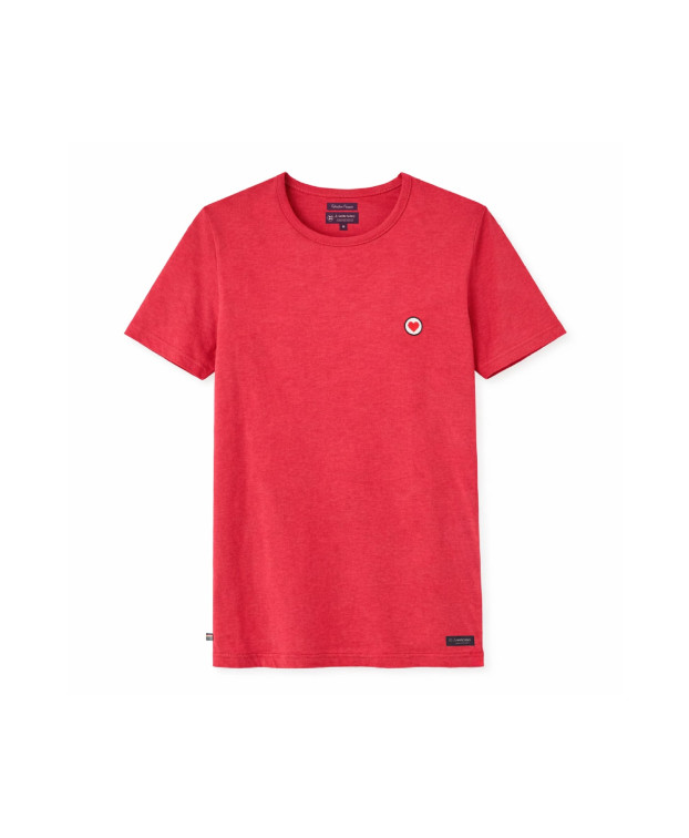 T-shirt Rosita brodé cœur rouge en coton bio - La Gentle Factory