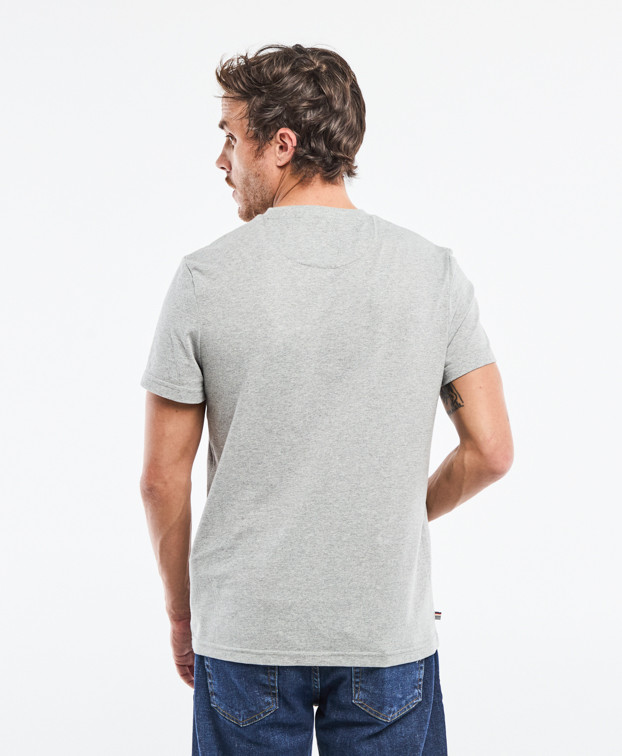 T-Shirt Made In France Café Croissant Gris chiné Coton Recyclé - La Gentle Factory