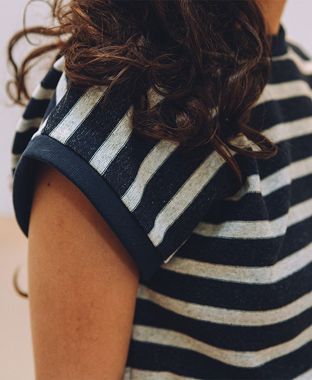 Top Femme Made In France Upcyclé Hortense rayé - La Gentle Factory Top Femme Made In France Upcyclé Hortense rayé - La Gentle Factory