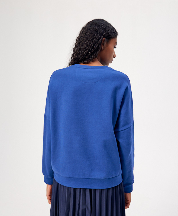 Sweat Femme Made In France Coton Bio Hélène Bleu - La Gentle Factory