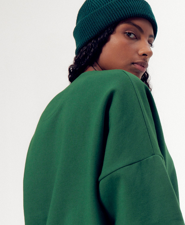 Sweat Femme Made In France Coton Bio Hélène Vert - La Gentle Factory Sweat Femme Made In France Coton Bio Hélène Vert - La Gentle Factory