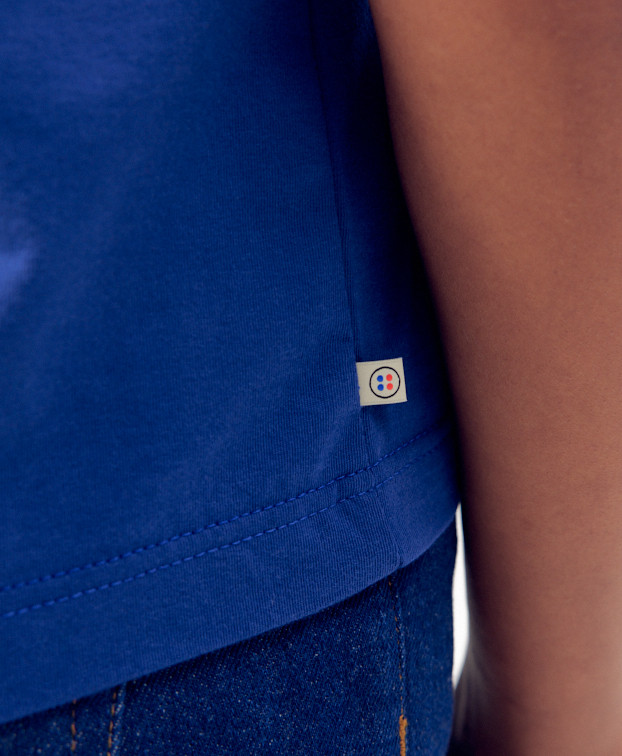 T Shirt Femme Coton Bio Made In France Ida Bleu - La Gentle Factory T Shirt Femme Coton Bio Made In France Ida Bleu - La Gentle Factory