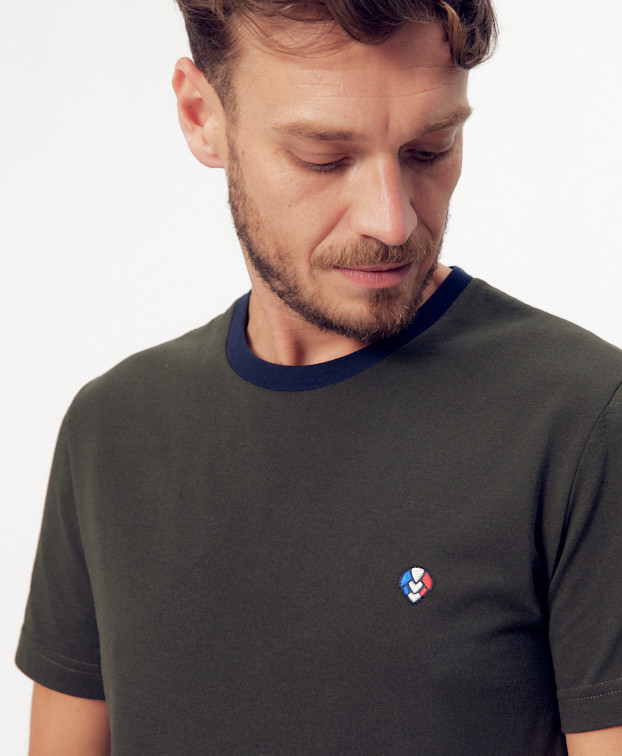 T Shirt Made In France Recyclé Tristan Kaki - La Gentle Factory