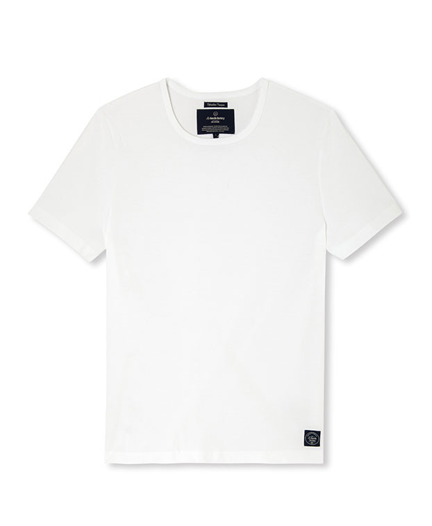 T Shirt Made In France Coton Bio Colbert Blanc - La Gentle Factory