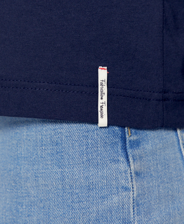 T Shirt Made In France Coton Bio Palmyre Bleu - La Gentle Factory